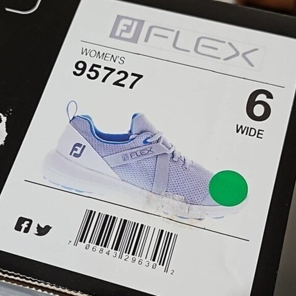 FootJoy Flex XP Gray White Golf Shoes Size 6 Wide New - Picture 9 of 10